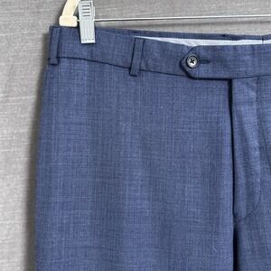 Ballin Pants 36x30 Blue Wool Hopsack Classic Casual Business Trousers Canada